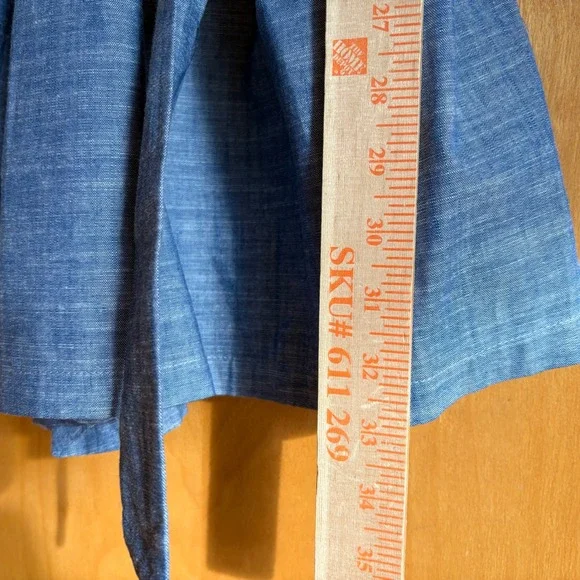 Hope & Henry Blue Organic Cotton Chambray Sleeveless Romper with Belt Size 6 - Picture 7 of 10